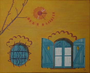 le cadran solaire sur la façade du gite des boulines