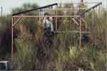 Observatoire Capella au mileu des genets - Soudure des murs sur la structure plancher